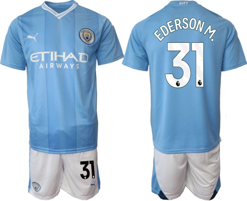 Men 2023-2024 Club Manchester City home Light blue #31 Soccer Jersey->manchester city jersey->Soccer Club Jersey